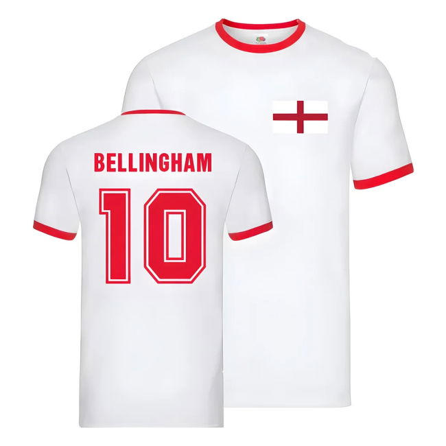 Authentic England Ringer T-Shirt Premium Jersey Football