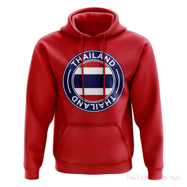 Men Thailand Football Badge Hoodie (Red)