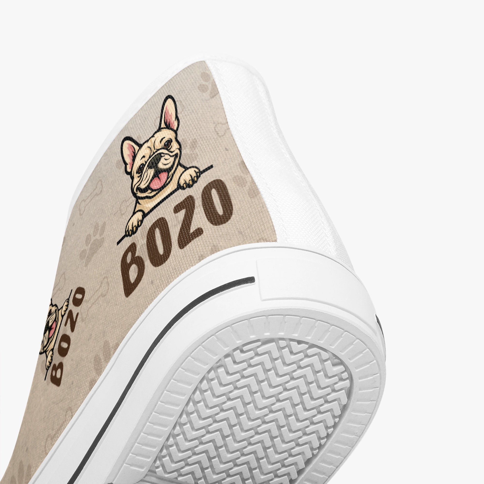 French Bulldog Lover Denim Personalized Classic High Top Canvas Shoes Casual Footwear