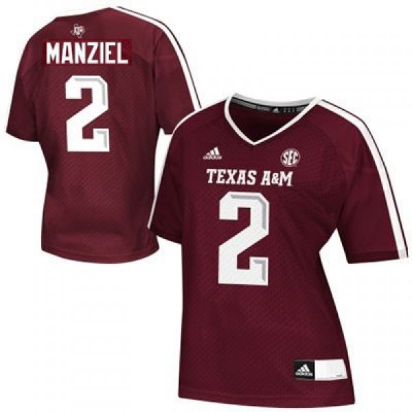 Women Texas A&m Aggies #2 Johnny Manziel Gig Em Jersey - Budget