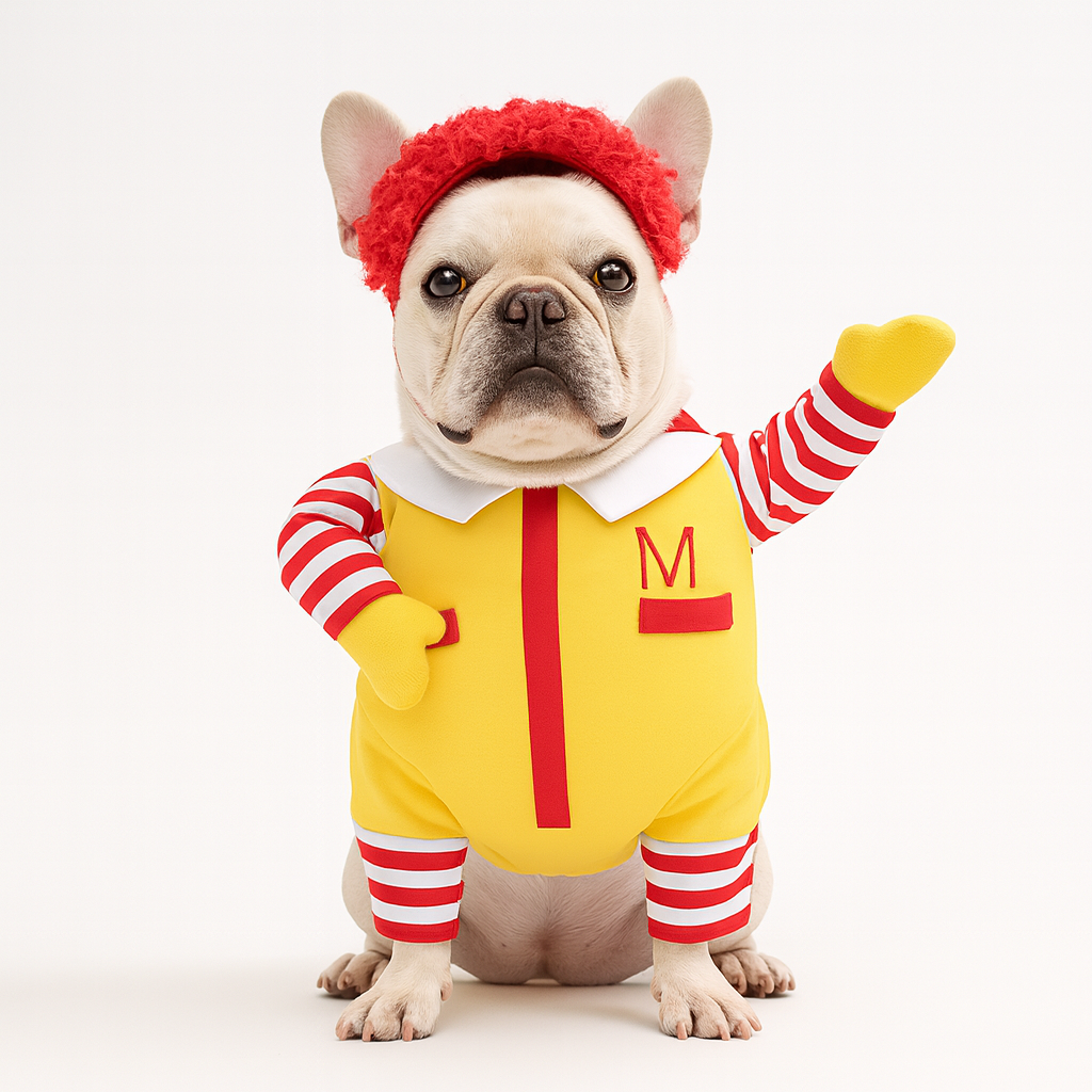 McSnout Frenchie Donald’s Costume – Funny Fast Food Dog Outfit