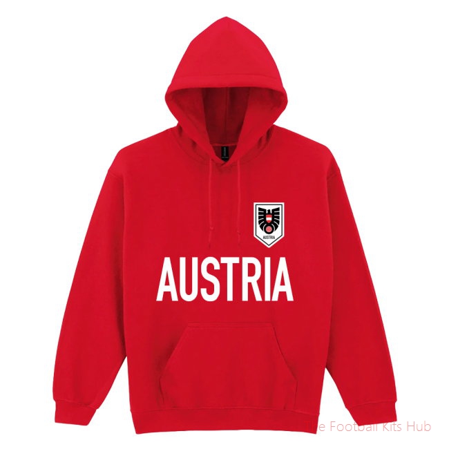 Austria National Team Text Hoodie (Red)