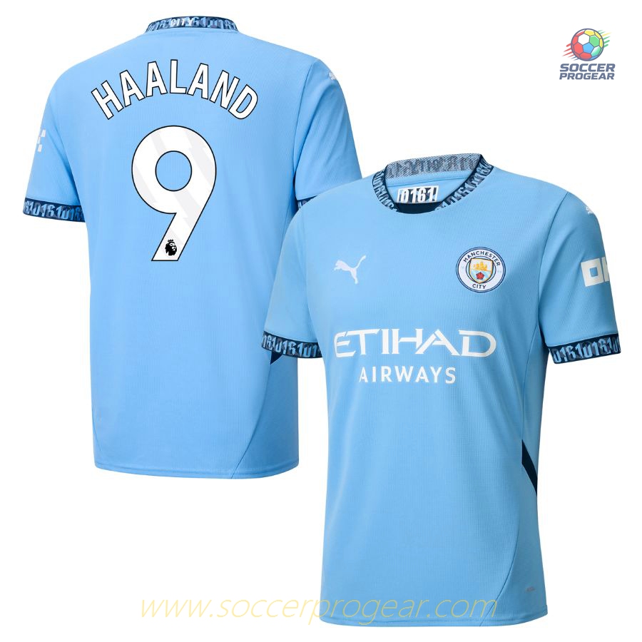 Manchester City Home Football Team Jersey 2024-2025 Season Haaland
