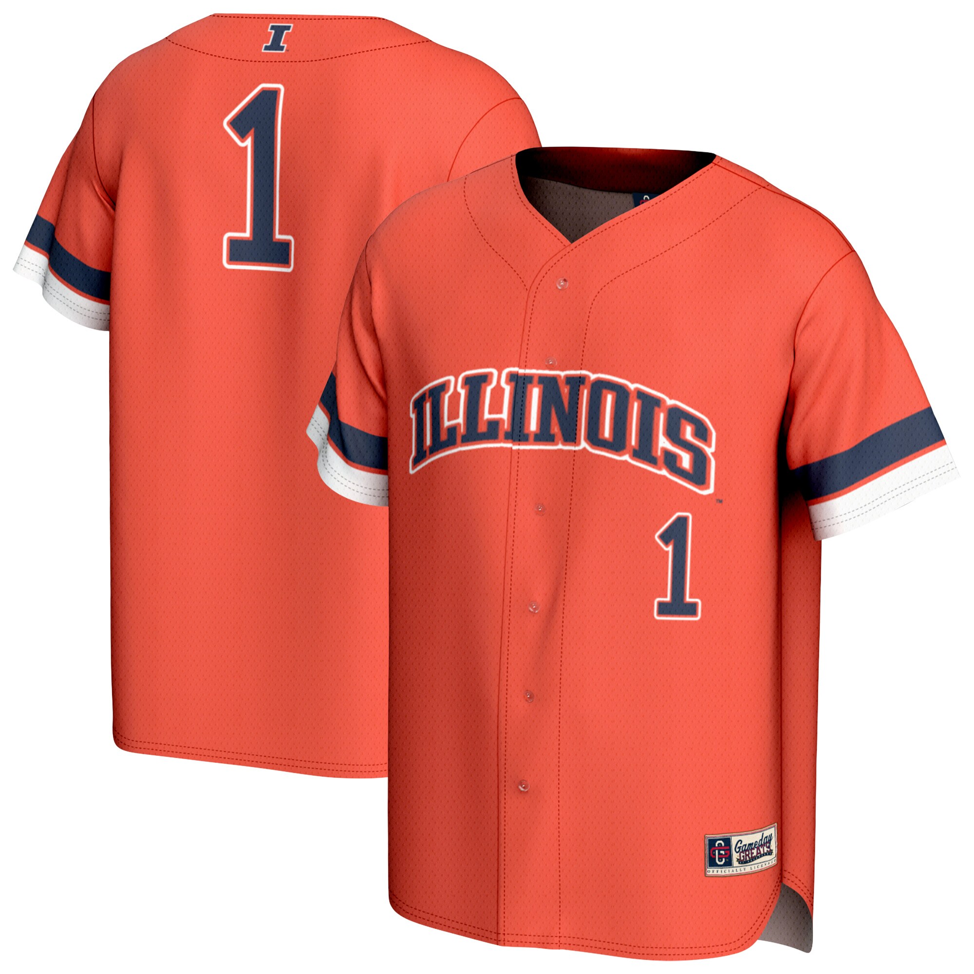 [DDG] Illinois Fighting Illini GameDay Greats Youth Collegiate Baseball Fashion Jersey - Orange