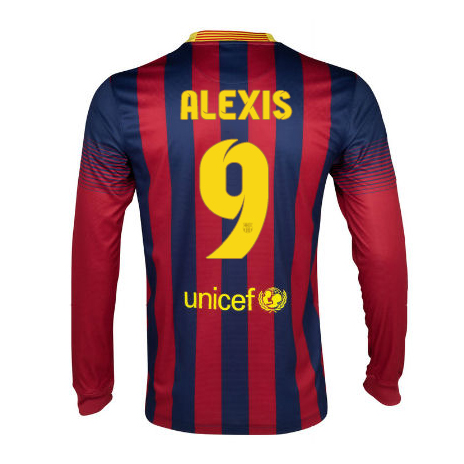 High Performance Barca 13-14 Barcelona 9 Alexis Home Long Sleeve