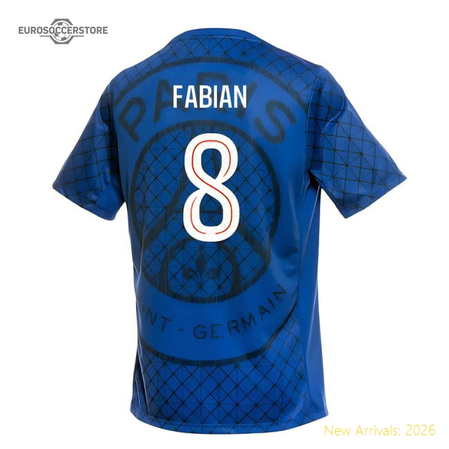 Trending 2025-2026 Psg Academy Pro Home Pre Match Shirt (Royal) (Fabian