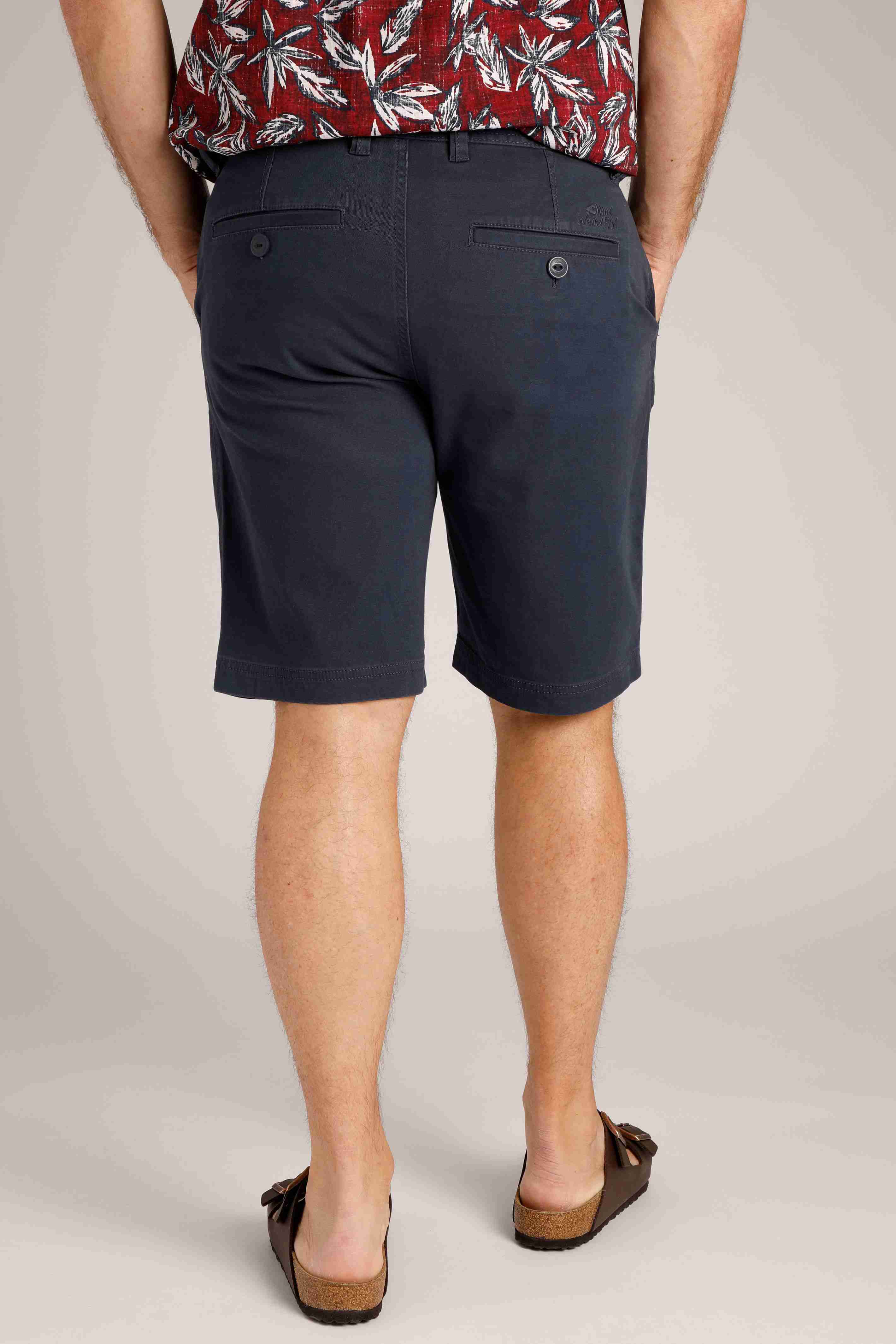 Rayburn Cotton Flat Front Shorts Navy