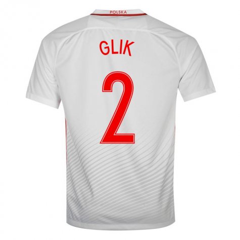 Advanced Fabric Poland Home 2016 Glik 2 Soccer Jersey Shirt
