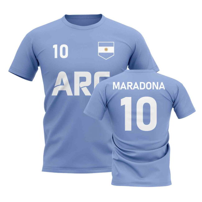 Performance-Driven Diego Maradona Country Code Hero T-Shirt (Sky)