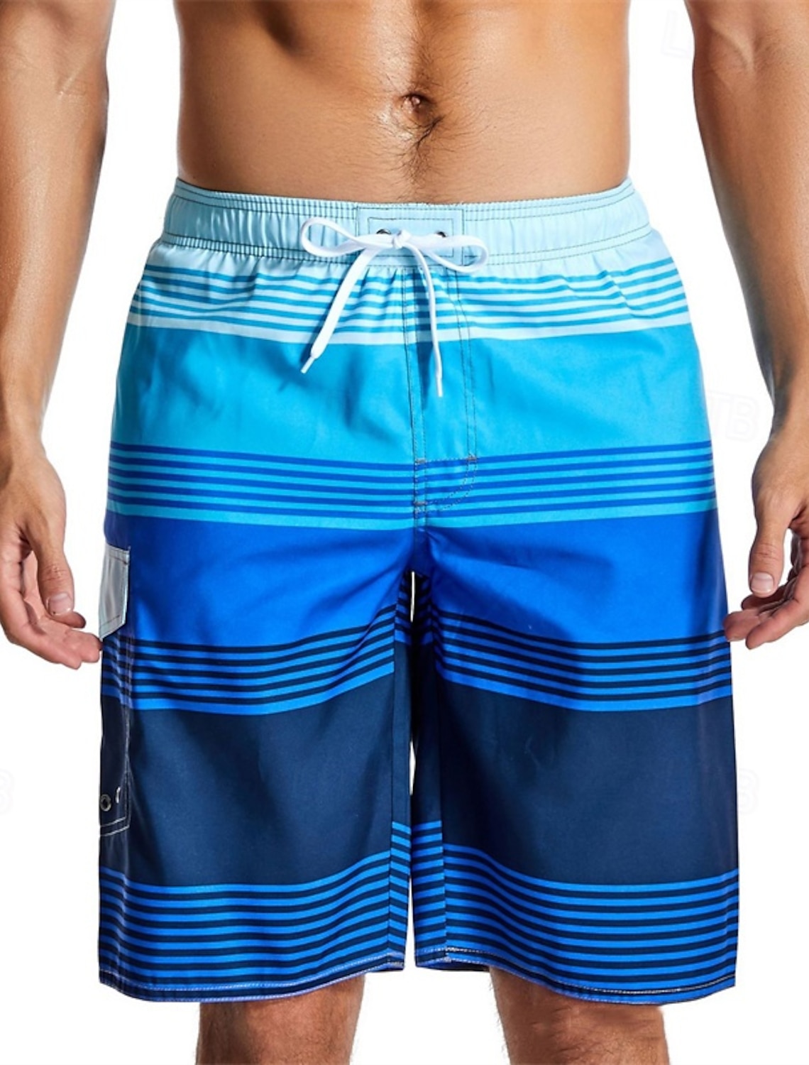 Men's Board Shorts Swim Shorts Swim Trunks Stripes Printed Drawstring with Pockets Quick Dry With Pockets Board Shorts Bottoms Surfing Beach Water Sports Summer