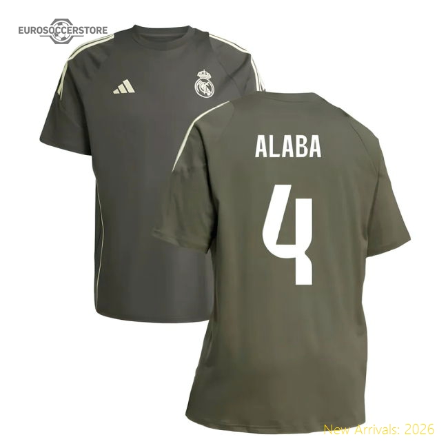 2025-2026 Real Madrid Training Tee (utility Grey) (alaba 4)