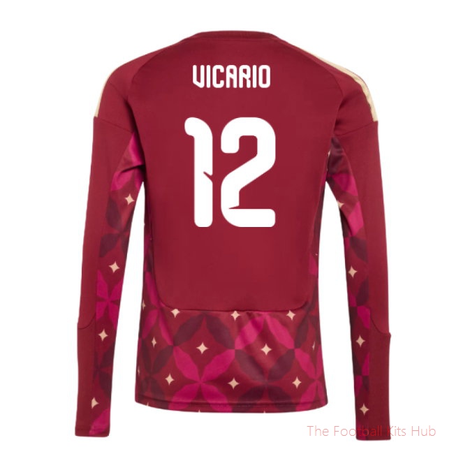 [EFS] 2026/27 Italy Home Goalkeeper Shirt (Burgundy) - Kids (Vicario 12)