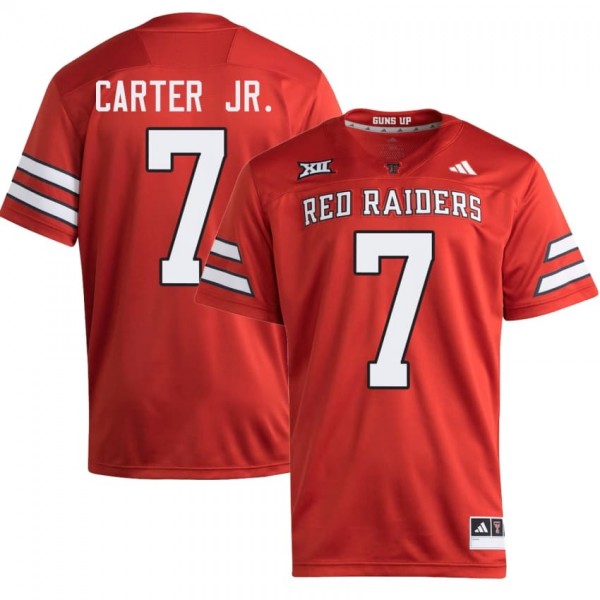 Texas Tech Red Raiders #7 Terrance Carter Jr. Men Stitch Jersey - Red