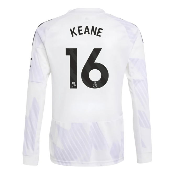 Official Football Man Utd Long Sleeve Away Shirt Kids Keane #16 Pr...