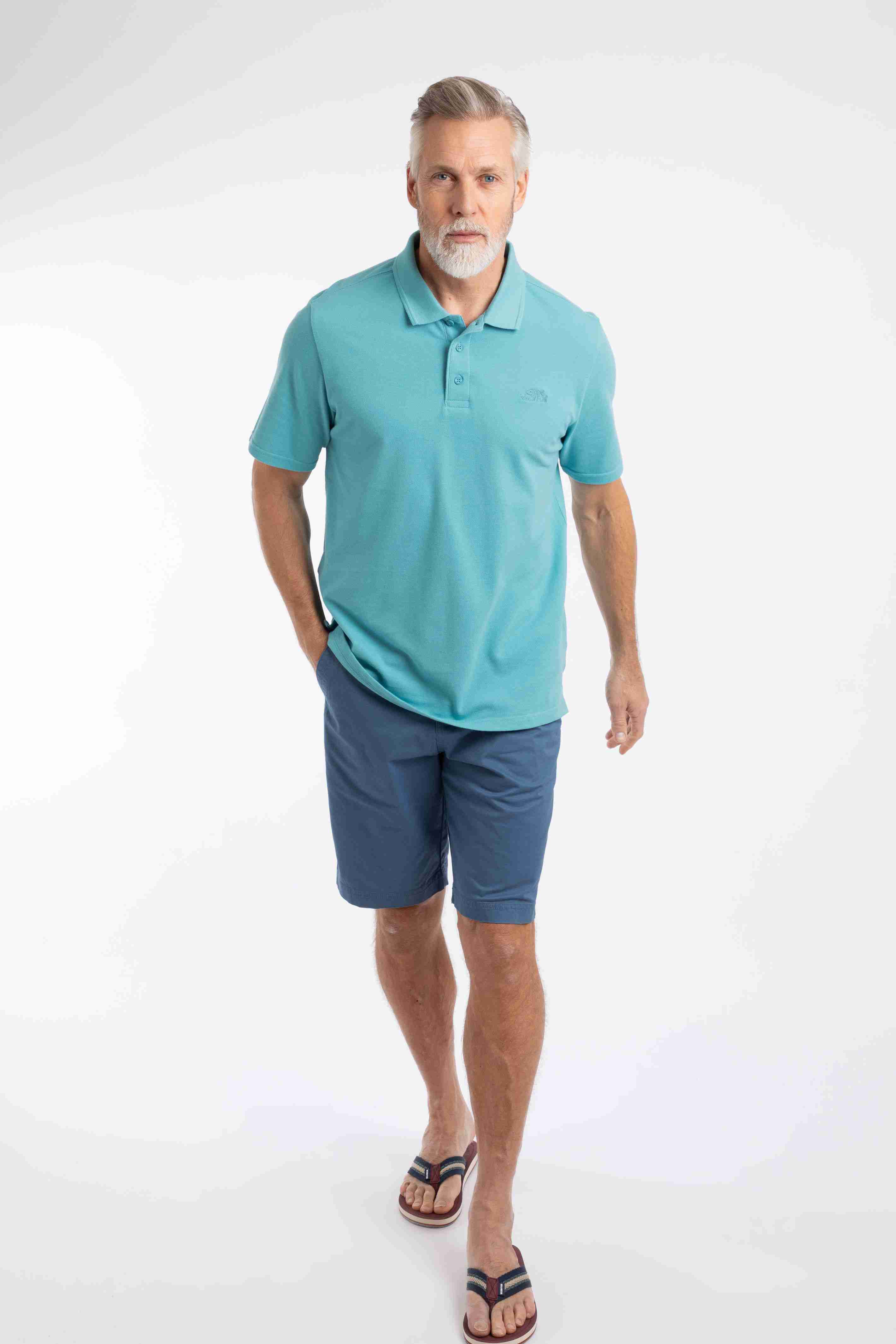 Giles Pique Polo Shirt Sky Blue