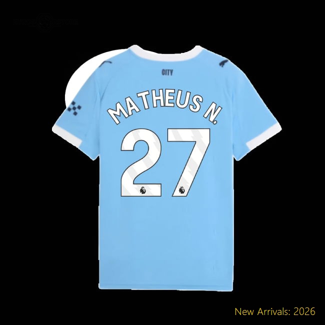 Non-toxic Kids Man City Matheus N. Jersey 2025-2026 Flexible
