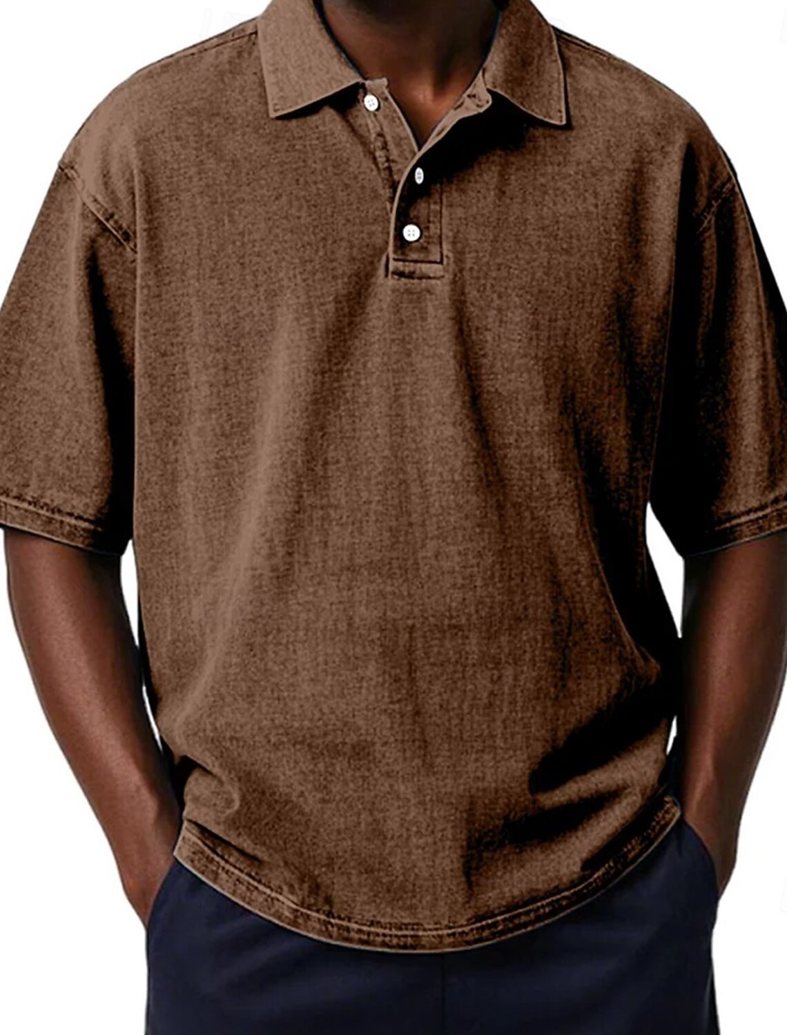 Men's Polo Shirts Acid Wash Shirt Casual Vacation Turndown Short