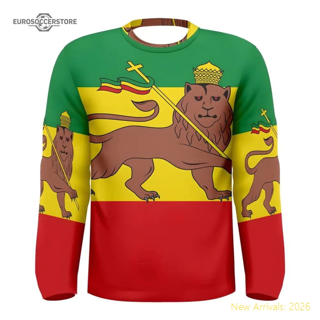 Ethiopia Flag Long Sleeve Sublimated Sports Jersey - Supporter Edition