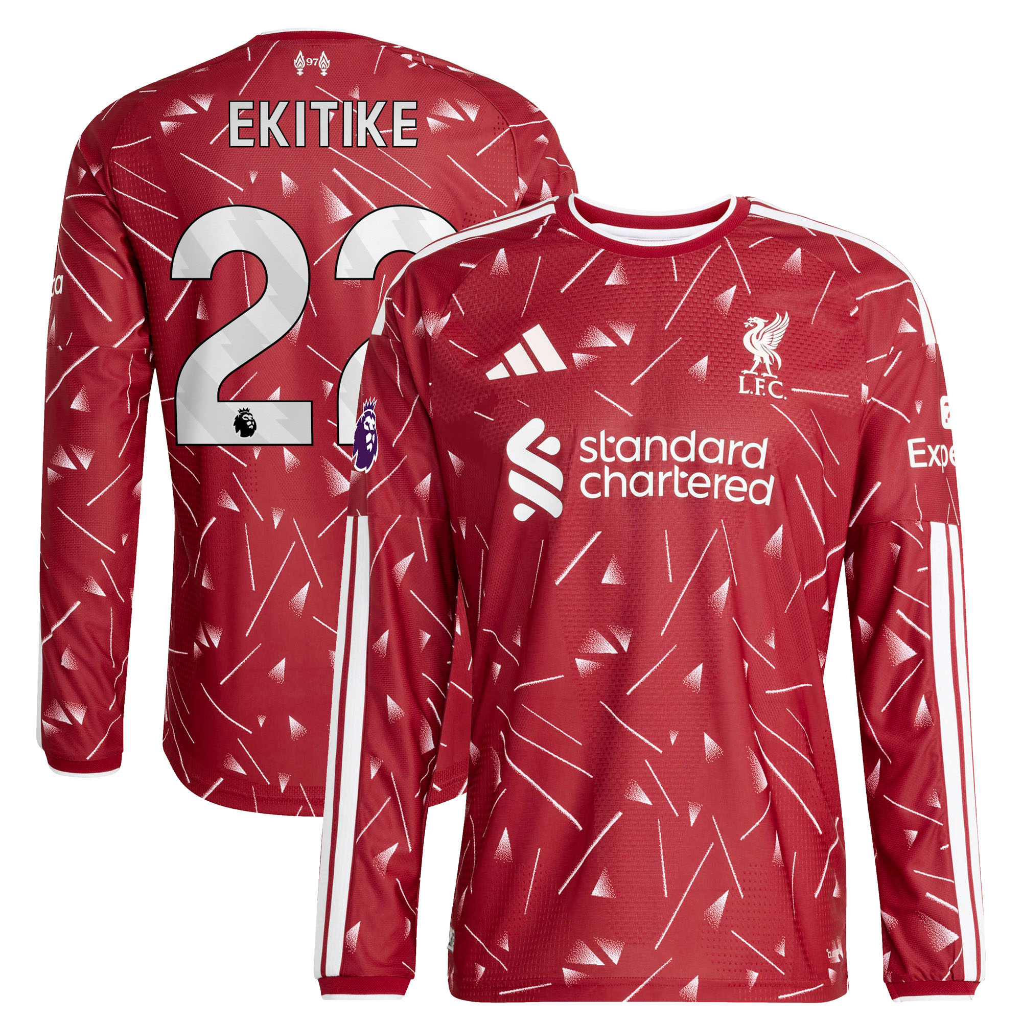 [SJH] Hugo Ekitike Liverpool 2026/27 Home On-Field Authentic Long Sleeve Jersey - Red