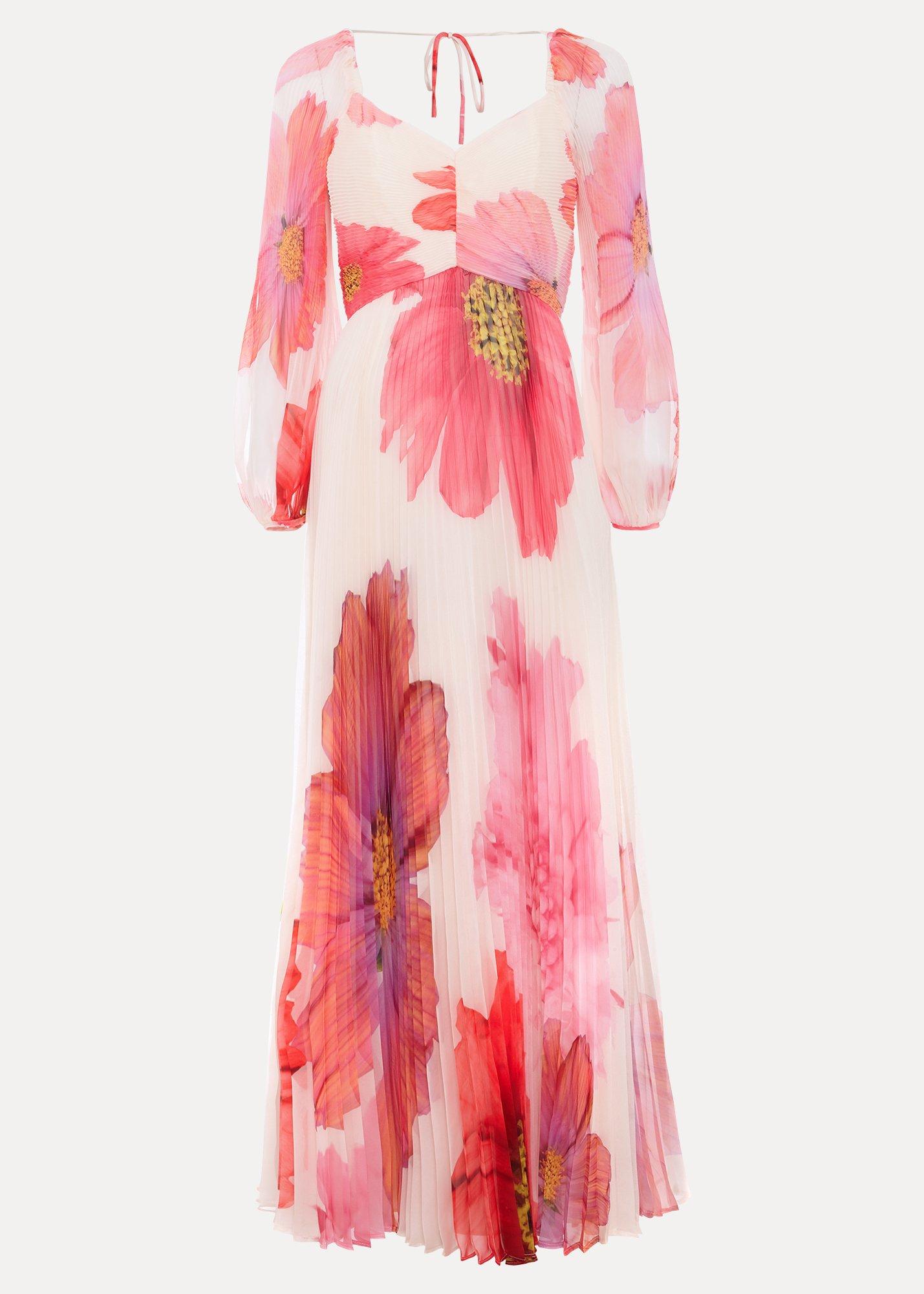 Reanna Pleated Floral Maxi Dress