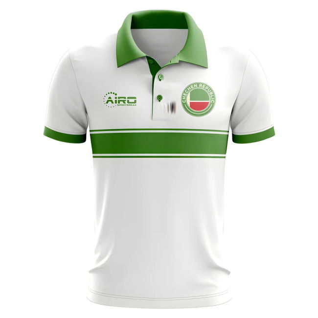 World Chechen Republic Concept Stripe Polo Shirt (White)