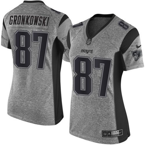 NFL NE Patriots #87 Rob Gronkowski Limited Gray Jersey - Fan Favorite