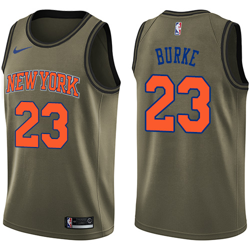 Durable NYK #23 Trey Burke 2024 Icon NBA Swingman Jersey Green -