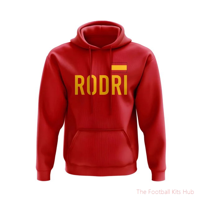 Men Rodri Spain Flag Hoody (Red) UEFA Euro