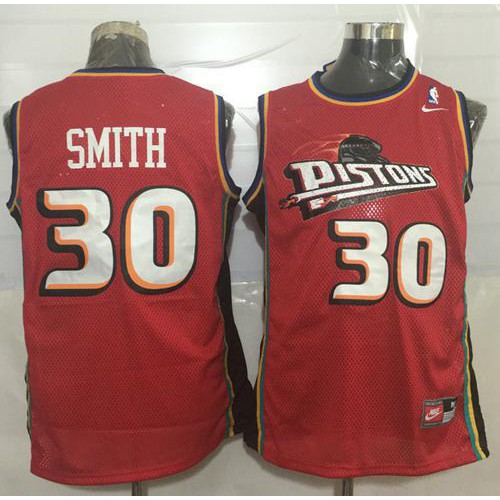 Detroit Pistons #30 Joe Smith Red Nike Throwback Stitched NBA Jersey Mens