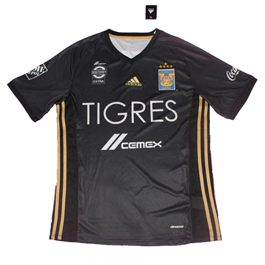 Breathable Tigres Black Away 201617 5 Stars Soccer Jersey Shirt