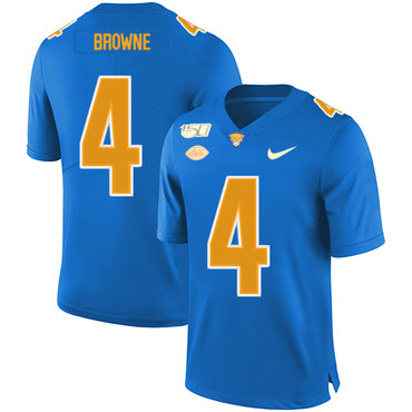 Men's None Blue 2024 alternate jersey Max Browne #4 match worn Jersey