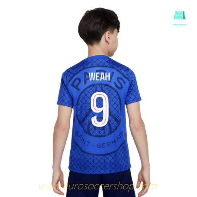 2025-2026 PSG Academy Pro Home Pre Match Shirt (Royal) - Kids (Weah 9)