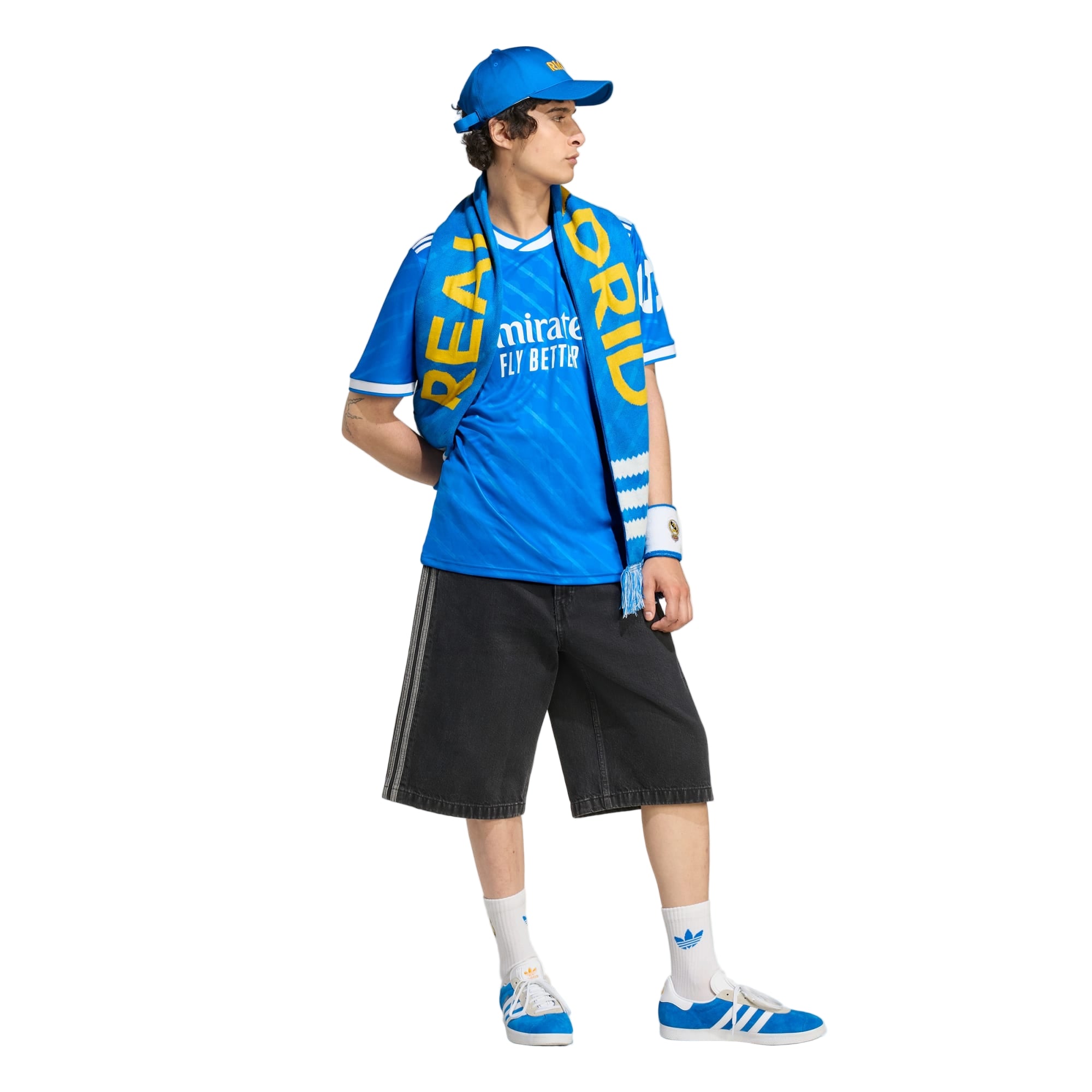 adidas Valverde Men's Real Madrid Third Jersey 25/26 w/ Champions League Patches (Blue/White)