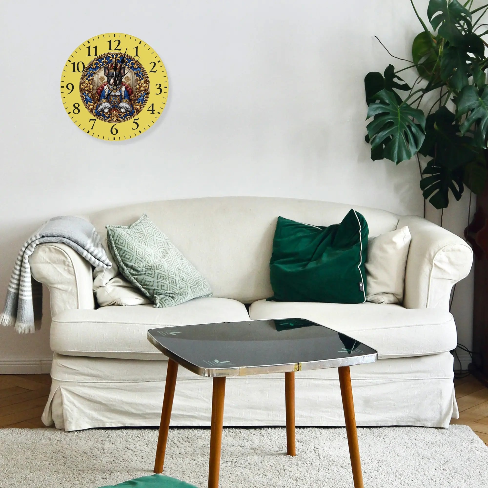 - French Bulldog Frameless Wall Clock Outdoor Use | Non-slip Design