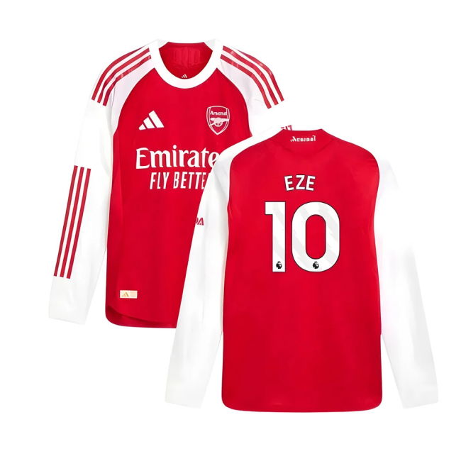 2025-2026 Arsenal Authentic Long Sleeve Home Shirt (Eze 10)