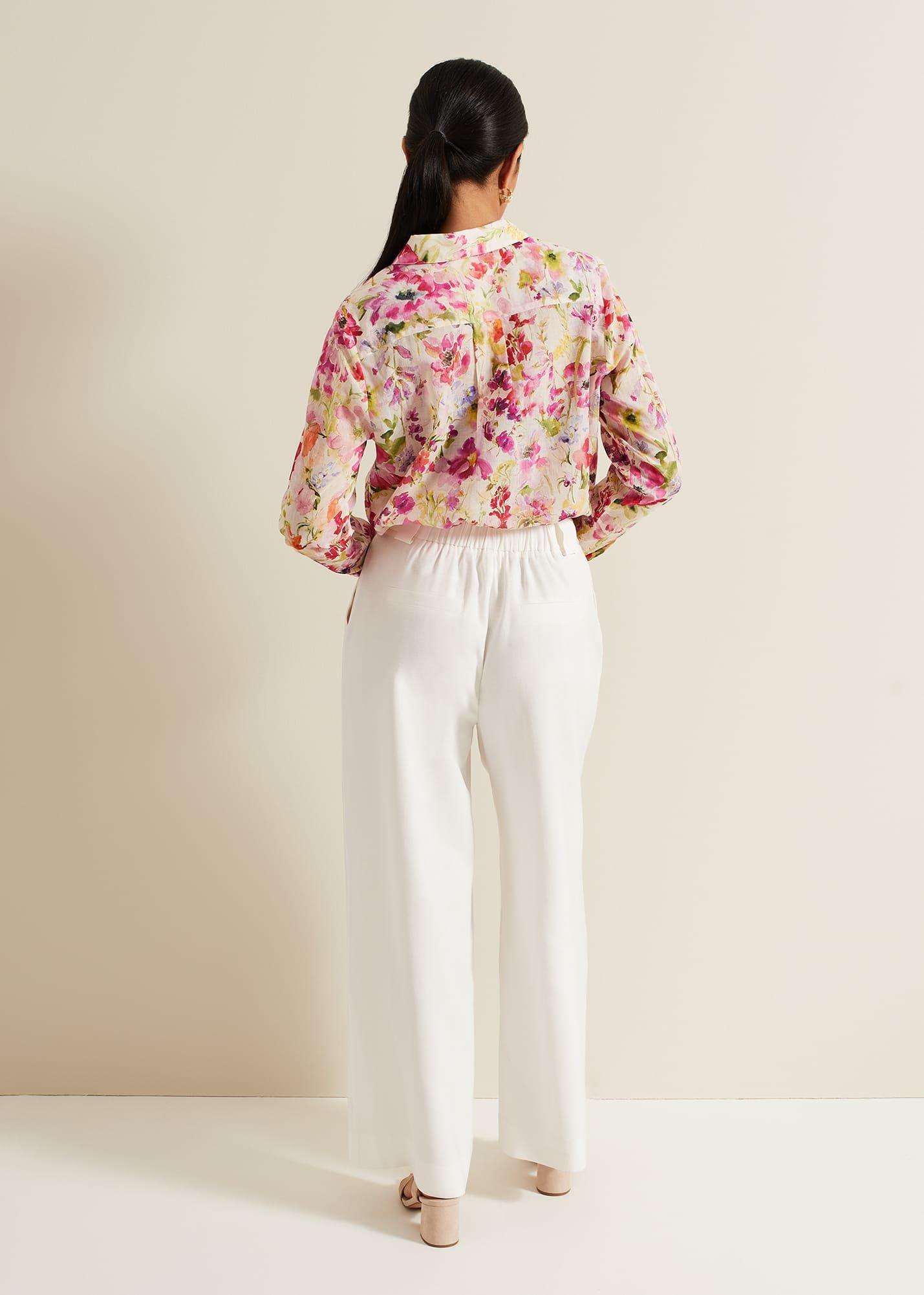Petite Tyla White Wide Leg Trousers