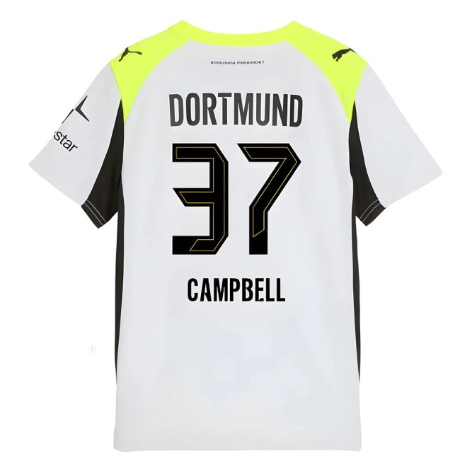 2025-2026 BVB Away Shirt - Kids (Campbell 37) Stretch Fabric