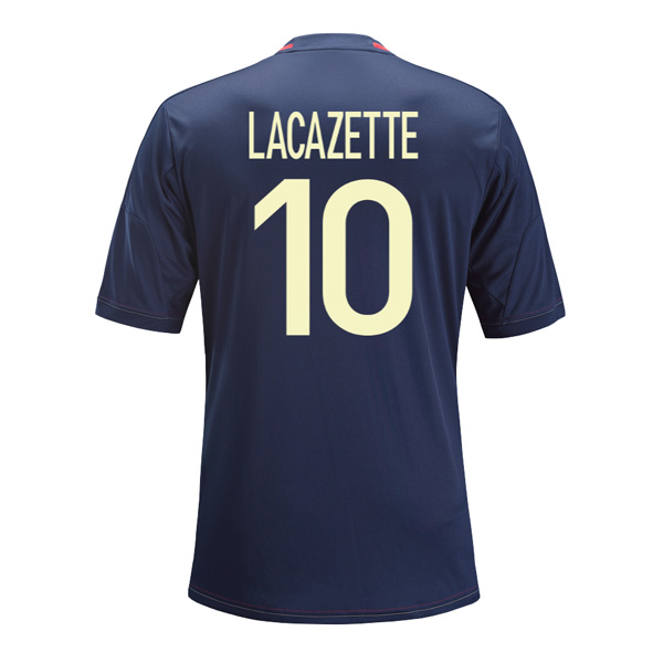 13-14 Olympique Lyonnais 10 Lacazette Away Black Jersey Shirt -
