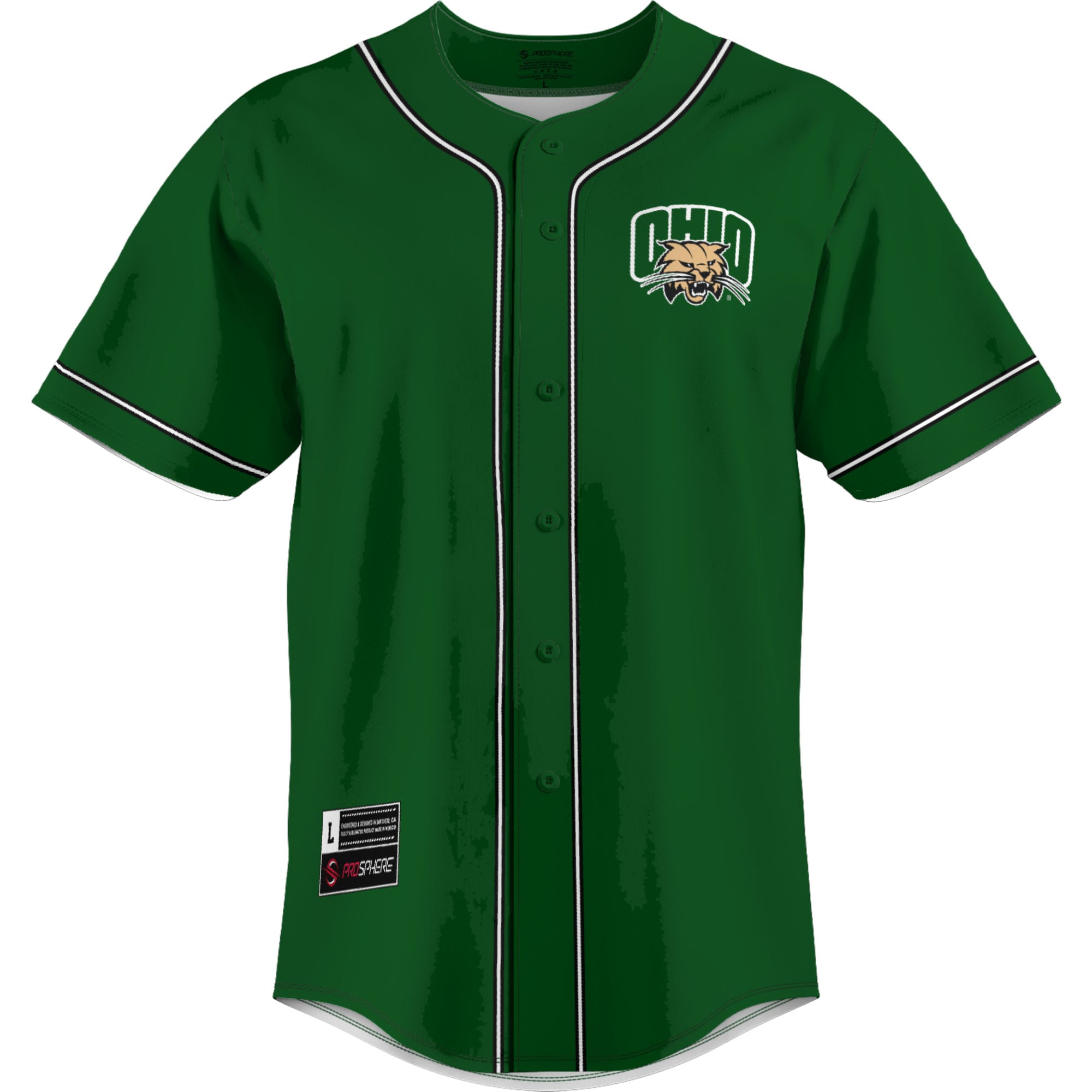 [NJP] Ohio Bobcats GameDay Greats Lightweight Baseball Jersey - Green