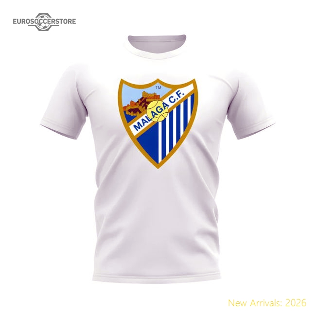 Malaga Badge T-Shirt (White) Supporter Version Fan Edition