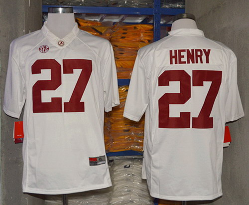 Men's Alabama Bama White 2014 official licensed Derrick Henry #27