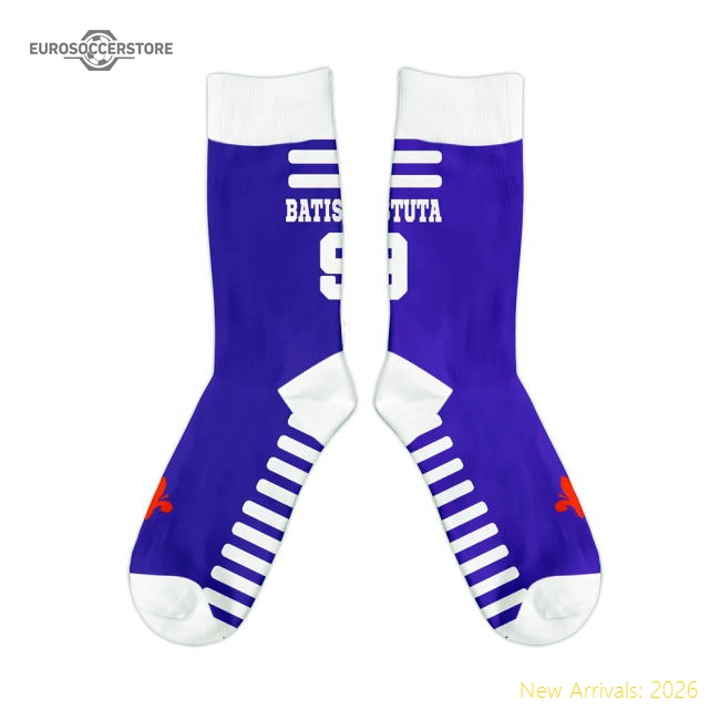 Viola 1998 Gabriel Batistuta Retro Football Team Socks - Fan Collection