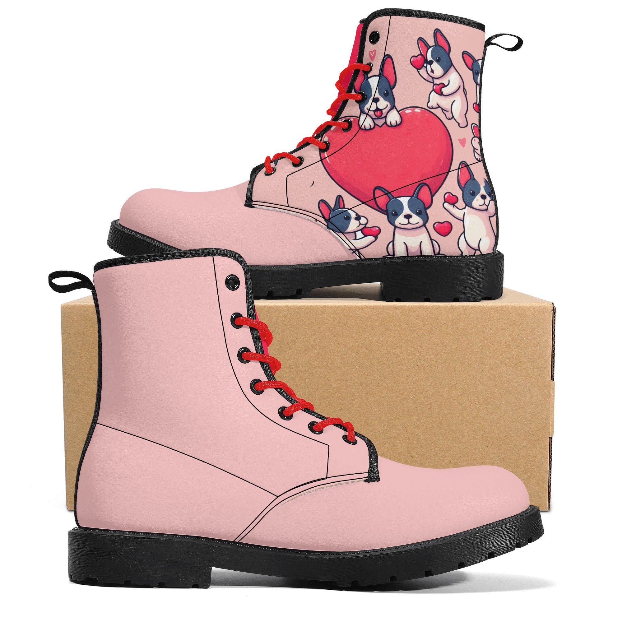 Coco - French Bulldog Themed Leather Boots For Frenchie Fans