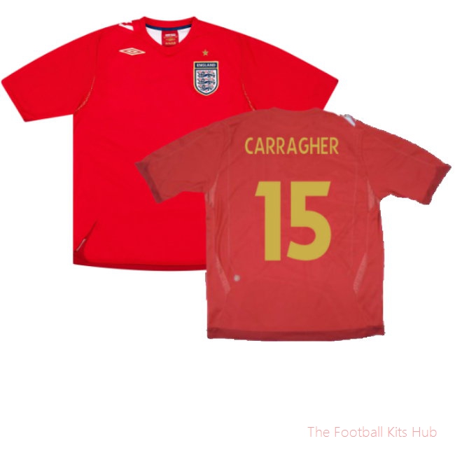 England 2006-08 Away Shirt (XL) (Good) (CARRAGHER 15)