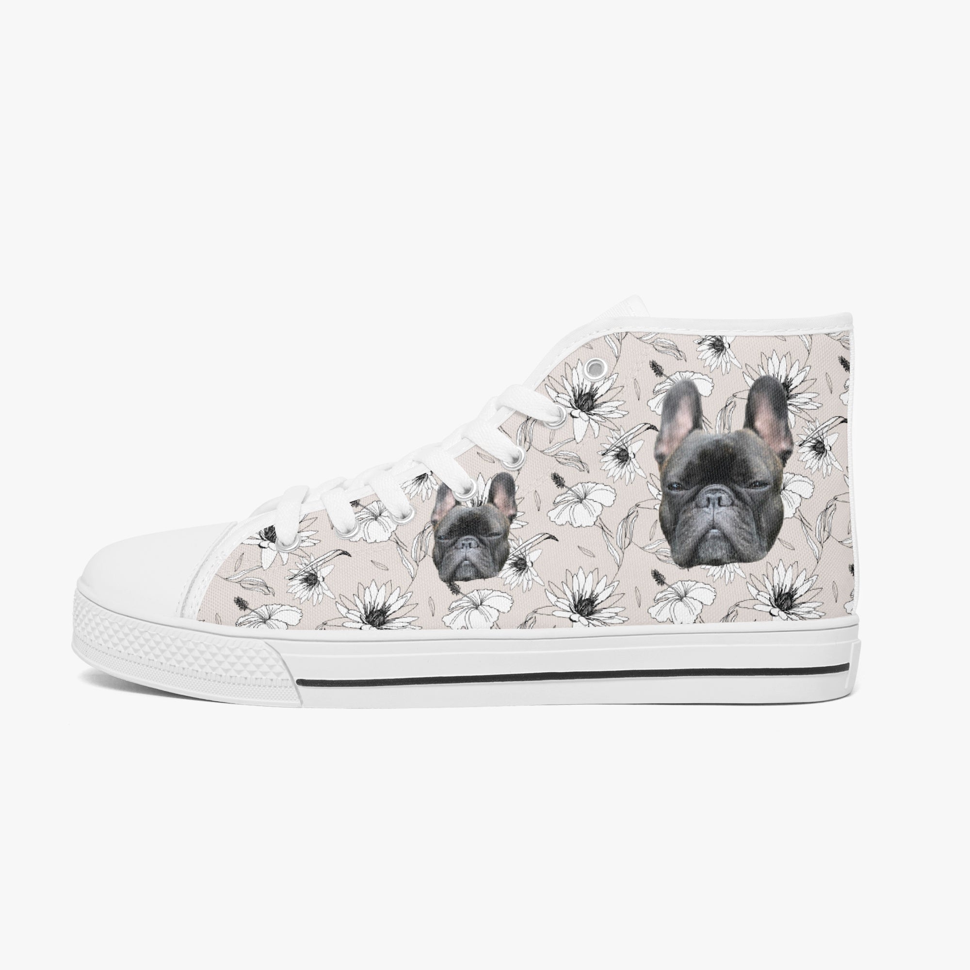 - Comfy Personalized Classic High-top Canvas Shoes Pet Owner Apparel