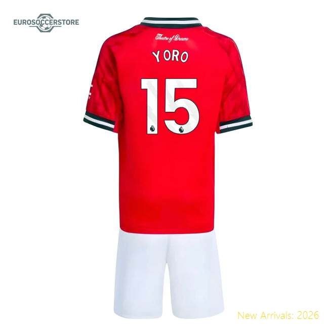 2025-2026 Man Utd Mini Durable Yoro Jersey Aeroready Machine-washable