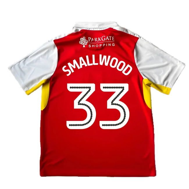 Rotherham Home Shirt Good Xl Smallwood #33 Authentic Design Dedica...