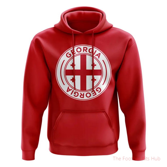 Men Georgia Football Badge Hoodie (Red)