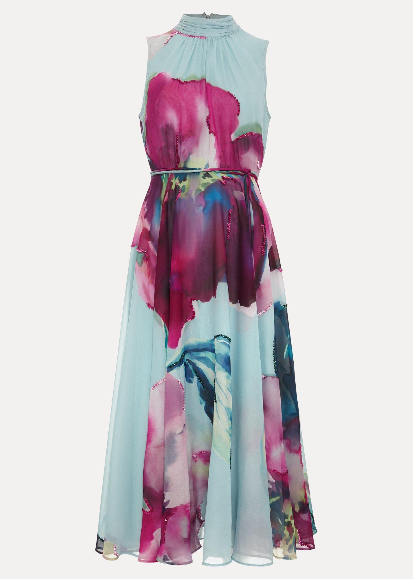 Petite Tahina Floral Sequin Dress