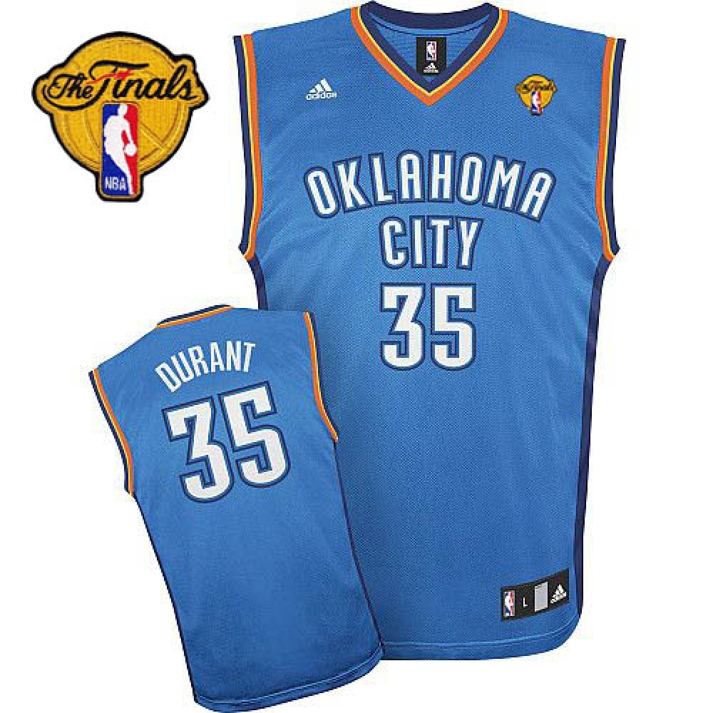 Game Day Modern Men's Thunder #35 Kevin Blue Basketball Jersey